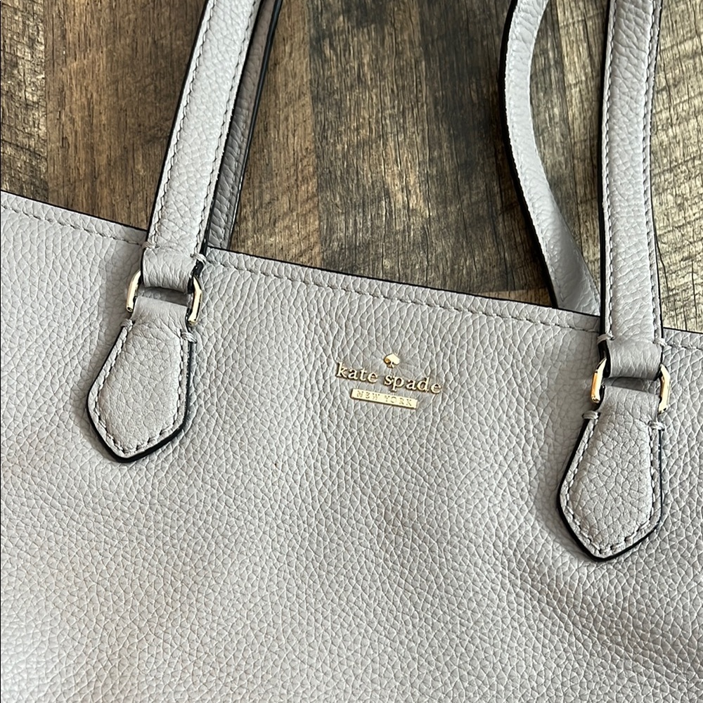 Kate Spade Gray Textured Leather Tote